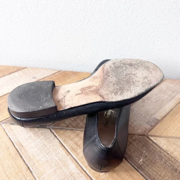 Salvador Ferragamo Black Loafers with Gold Accent - Picture 10 of 14